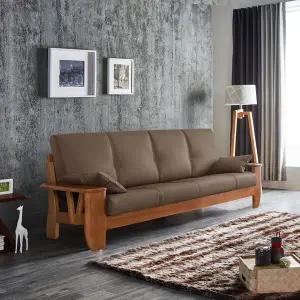 라페노202 천연통가죽 고급원목 3인용소파(3인용/스툴미포함/소쿠션2개포함)