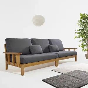 라파인 아쿠아텍스 천연오크원목소파(4인용/스툴별매/소쿠션증정)