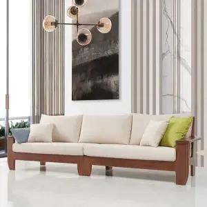 카르도 기능성 아쿠아텍스 원목소파1(4인용, 소쿠션2개증정, 조야원단)