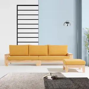 로시아 오코텍스 원목소파세트(4인용/스툴포함)