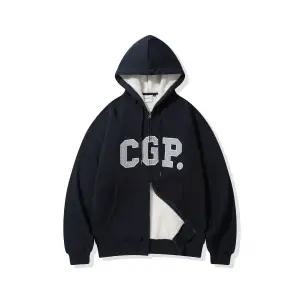 매장정품 CGP 아치 로고 보아 후드 집업_다크네이비