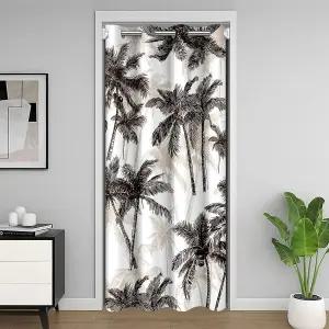 출입구 프라이버시를 위한 만페이 코코넛 트리 도어 커튼 열대 스타일 식물 옷장 커버 하와이 룸 다크닝