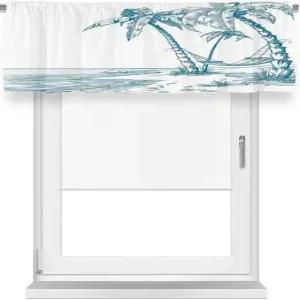 LIGUTARS 커튼 밸런스 홀리데이 장식 와이드 포켓 야자수와 해먹이 있는 모던 트로피컬 비치 36인치 W x