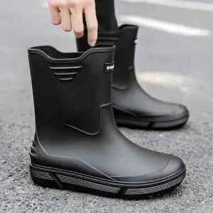 남자 바닷가 산책 여름 장마철 캠핑 레인 부츠 장화 ioQ7+5EKp