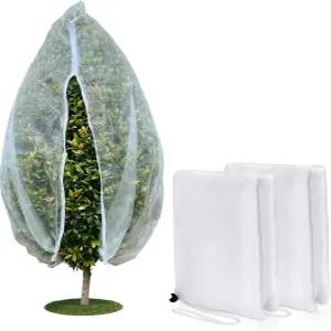 지퍼와 드로스트링이 있는 과일 나무 그물 커버 정원 보호를 위한 4피트 x 곤충 조류 차단망 2팩 초미세