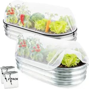 4×2피트 높이의 침대를 위한 2팩 정원 그물 드로스트링이 있는 미세 메쉬 곤충 및 조류 차단막 채소 꽃