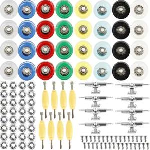 쿨리와 8세트 핑거보드 수리 키트 미니 스케이트보드 액세서리 몰드 도구 바퀴 부품 32mm 와이드 데크