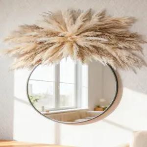 팜파스 잔디 벽 장식 - 보호 건조 꽃 걸이 키트 20~30인치 조절 가능 조립 간편 설치 필요 홈 데코 샵 거실