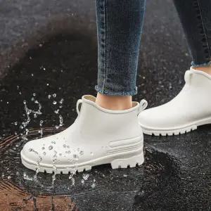 남자 2컬러 베이직 레인부츠 숏 장화 앵클부츠 Ico9+1Yws