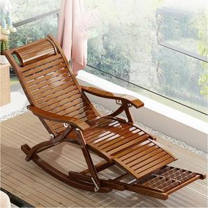 대나무 리클라이너 흔들 의자 흔들의자 접이식 변경 패브릭 스윙체어 벨벳 펜션 야외 길이