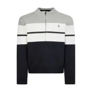 헤지스 남성 25SS WHSW5A102N2 스테디셀러네이비 로고자수 면 집업니트22448067922343730