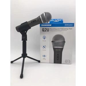 SAMSON Q2U 다이나믹 마이크 내장 사운드 카드 및 USB 탑재 전문 녹음 오디오북 더빙용