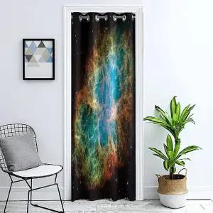 출입구 커튼 프라이버시 우주 공간 견고한 암막 도어 단열 창문 드레이프 초기 크랩 성운 이미지 깨끗한