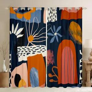 미니멀리스트 미드 센추리 미니멀리즘 커튼 드레이프 컬러풀 핸드 드로잉 암막 심플리스틱 기하학적 추상