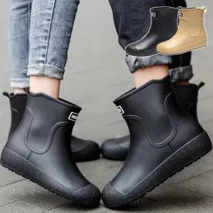 남녀공용 고무소재 여름 장마 스트릿 앵클 레인부츠 JYE7+3Gml