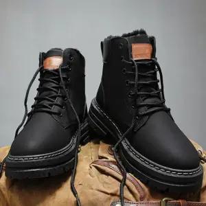 심플 캐주얼 디자인 남자 털안감 방한 워커 ZJI7+9ZMA