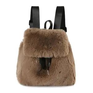 [셀러에이드]여성 인조퍼 미니백팩 데일리백팩 백팩 겨울가방 페이크퍼가방