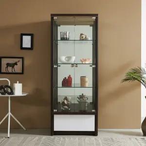 [우아미가구]린라 다용도 유리도어 4단 서랍 장식장 600