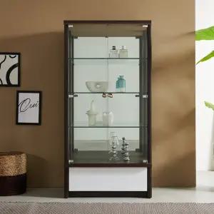 [우아미가구]린라 다용도 유리도어 4단 서랍 장식장 760