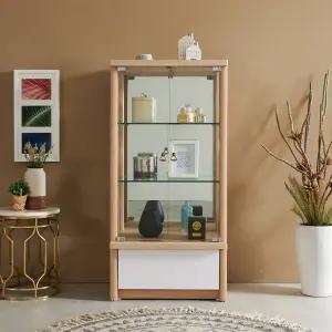 [우아미가구]린라 다용도 유리도어 3단 서랍 장식장 600