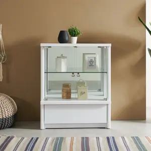 [우아미가구]린라 다용도 유리도어 2단 서랍 장식장 760