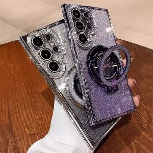 유니커블 갤럭시 S24 S23 S22 큐빅 글리터 마그네틱 링 케이스