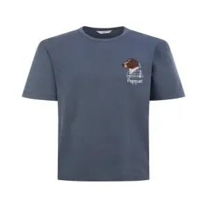 헤지스 남성 26SS HZTS6B701N2 네이비 자수장식 면 반팔티셔츠22473055302343792