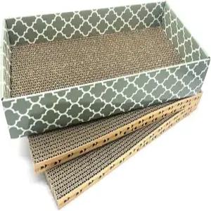 고양이 스크래처 골판지 스크래치 패드 라운지 침대 캣닙 3PCS 리버서블 박스 포함