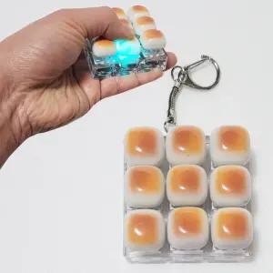 led 브래드 빵 9구 키캡 딸깍이 손장난감 클리커 악세사리 무인 소품샵 키홀더 폰 어린이날선물