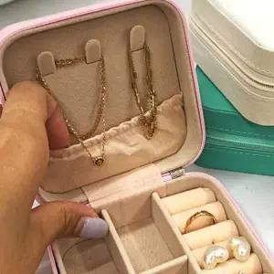 휴대용 악세서리 보관 미니 보석함 핑크 여행용보석함