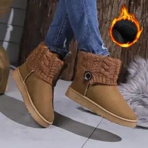 숏 버튼 여성 5컬러 니트카라 미들부츠 KNIT32