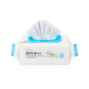 애터미 생분해 물티슈 70매 x 8개 x 1box 우리 아이 촉촉 밀봉캡형 도톰한 프리미엄 물티슈 물휴지