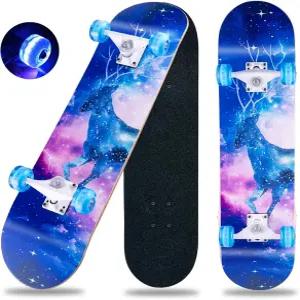 스케이트보드 초보자용 31 x 8인치 완전 청소년 레이어 메이플 오목 크루저 트릭 8종