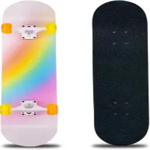 스케이트보드 31 x 8 인치 완전 8겹 메이플 우드 데크 더블 킥 표준 청소년 성인 초보자를 위한