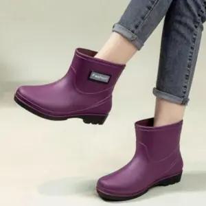 여성 미들 레인 부츠 발목 방수 주방 장마 숏 장화
