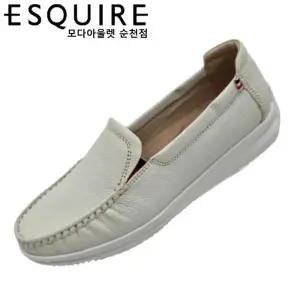 [에스콰이아]부드러운 양가죽 초경량 착화감 좋은 발편한 여성 슬립온 YACSHL542WH_SC