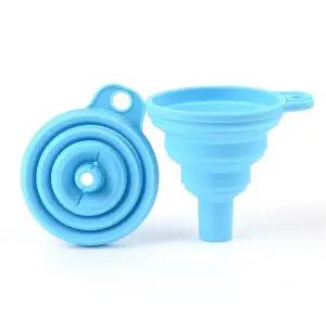 컬러 접이식 실리콘 깔대기 소형 다양한 입구 공간절약 보관용이