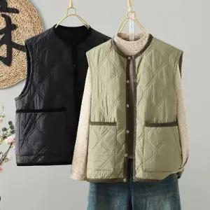 여사친 겨울 캐주얼 패딩 트렌디 빅 조끼 아이템 민소매 코트 HT4