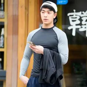 [셀러에이드]WL DHO3367BG 남성래쉬가드비치웨어솔리드티셔츠