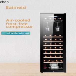 LXC 항온 와인 캐비닛 48개 공냉식 성에 방지 찻잎 3개의 유리 잠금 장치 내장