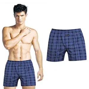체크 면소재 남성 우수한 팬티 블루 통풍 패턴 트렁크