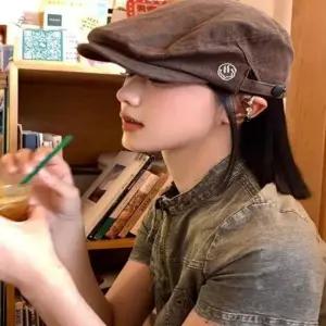 [패션] 남녀공용 골덴모자 카페 바리스타 헌팅캡 여자 남자 여름 가을