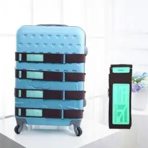 [패션] 벨트 캐리어 일자 러기지 스트랩 잠금 밴드 여행 네임택