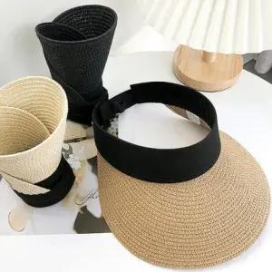 [패션] 돌돌이썬캡 자외선차단썬캡 여름 라피아 라탄 여성창모자