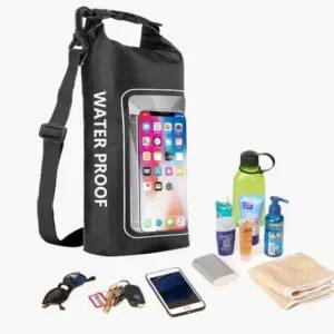 [패션] 드라이백 방수가방 물놀이 2L 수영 블랙 휴대폰