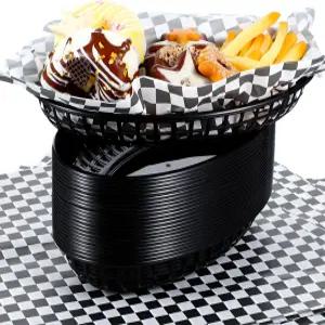 할로윈 핫도그 햄버거 피크닉을 위한 칩 트레이를 제공하는 클래식 플라스틱 델리 바구니 8.7인치 5.5인치