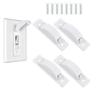 4Pcs 벽 스위치 가드 토글 라이트 위한 프로프루프 커버 실수로 조명이나 회로가 켜지거나 꺼지지 않도록