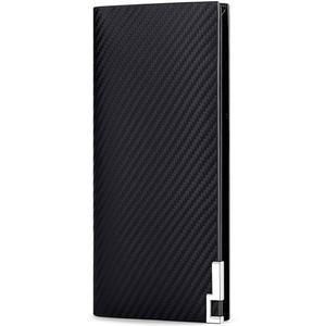 JeeBuryeee 남성용 빈티지 정품 가죽 롱 이중폴드 지갑 RFID 차단 카드 홀더