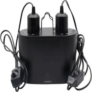 온도 조절이 가능한 듀얼 파충류 딥 돔 램프 고정 장치 캡 콤보 통합 설계 독립 스위치가 있는 열 조명 UVB