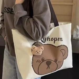 [셀러에이드]캔버스 보부상 숄더백 곰돌이에코백 토드백